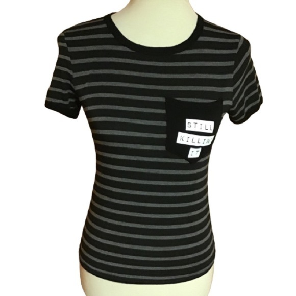 Still killing it graphic striped t shirt - Picture 1 of 8